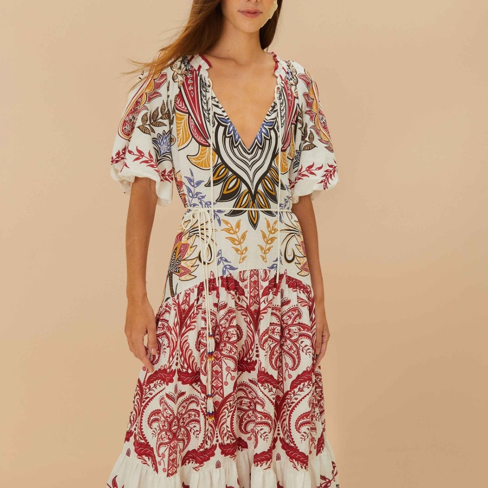 Farm Rio Tropical Camafeu Boho Glam Maxi Dress - Picture 3 of 8